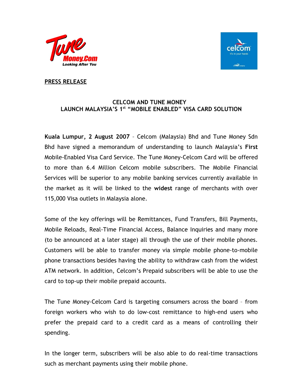 Press Release