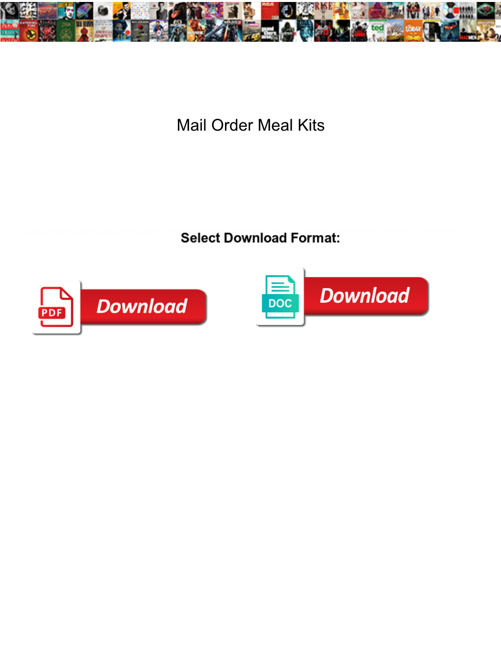 Mail Order Meal Kits