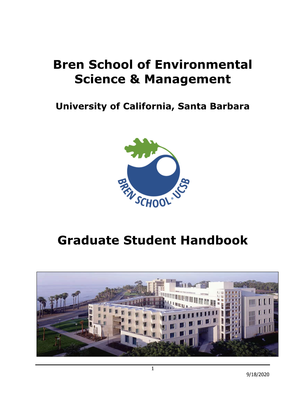 Bren Graduate Student Handbook