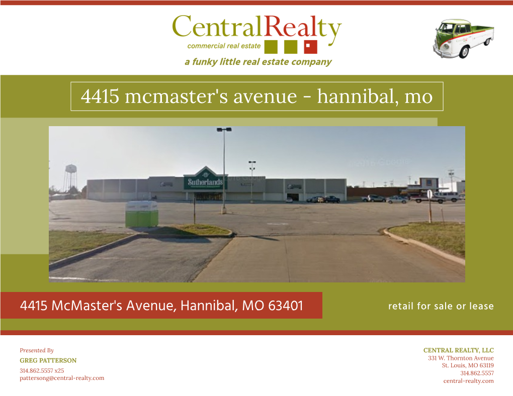 4415 Mcmaster's Avenue, Hannibal, MO 63401 Retail for Sale Or Lease