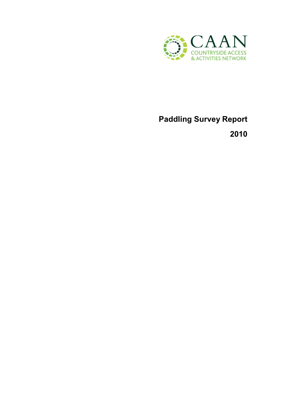 Paddling Survey Report ORNI 2010