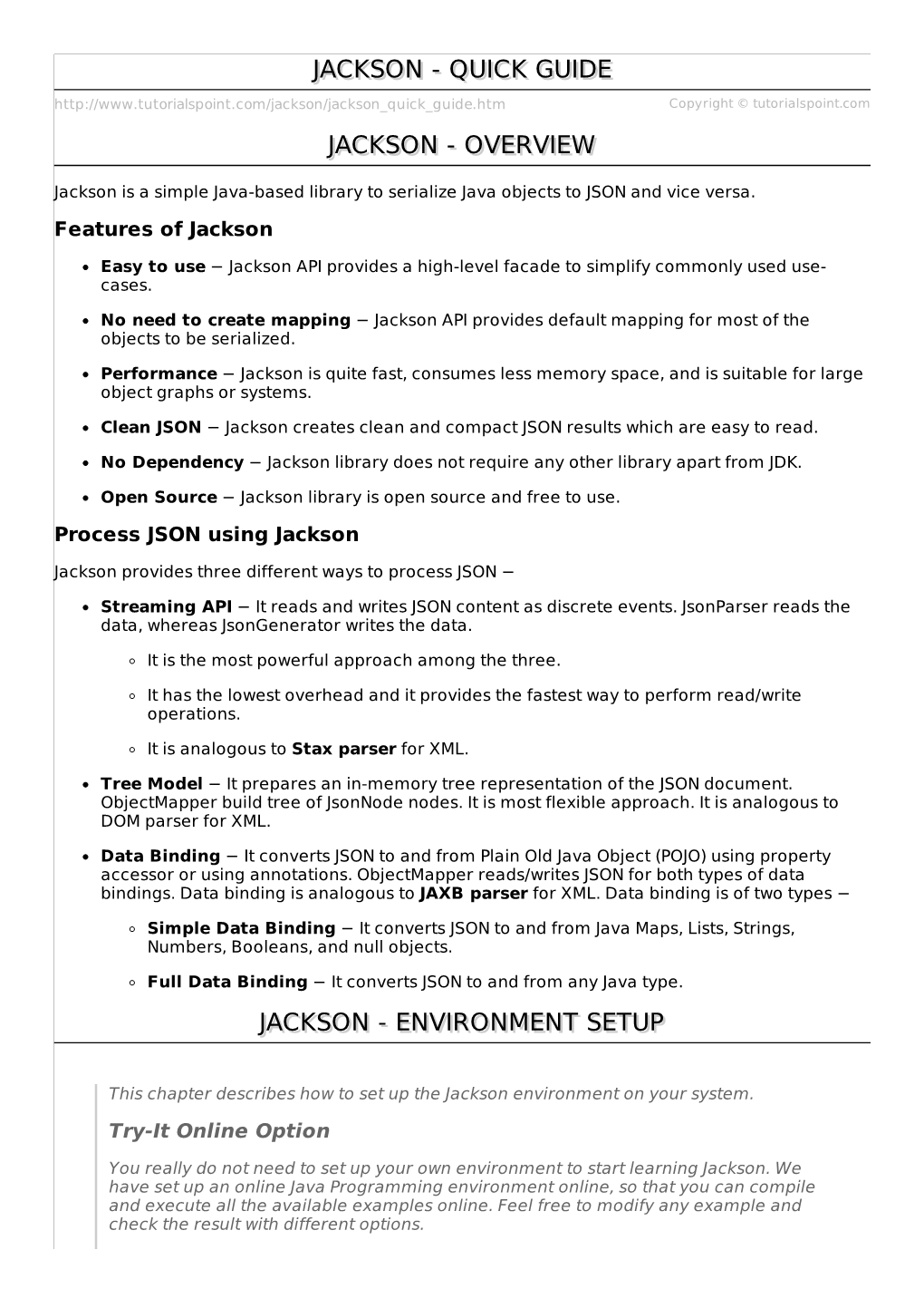 Jackson Quick Guide