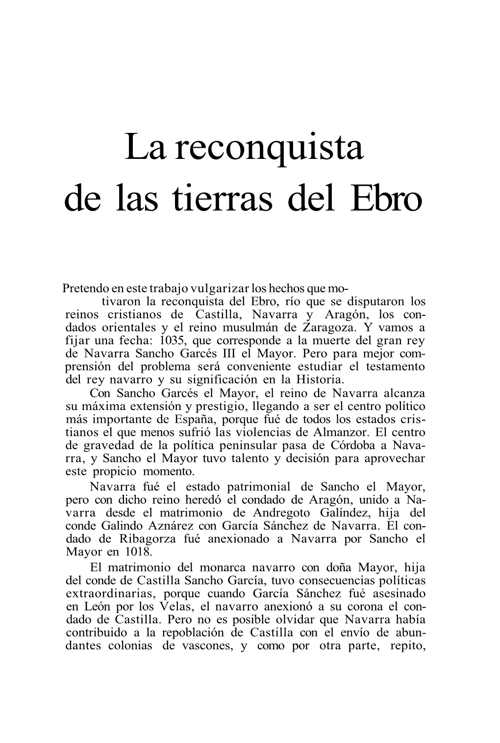 La Reconquista De Las Tierras Del Ebro
