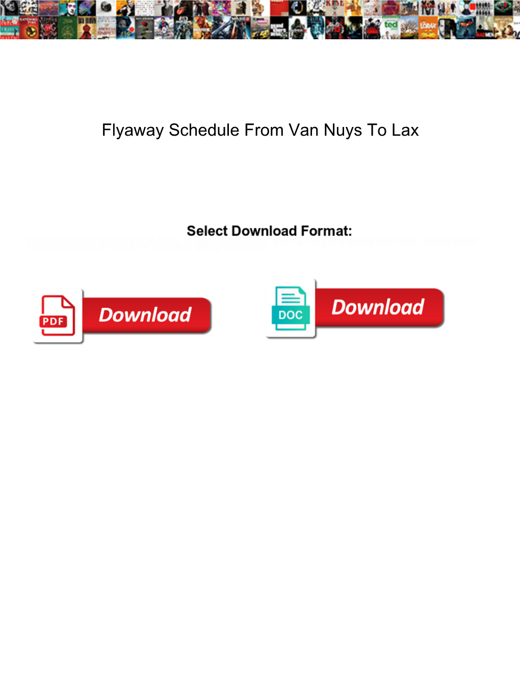 Flyaway Schedule from Van Nuys to Lax