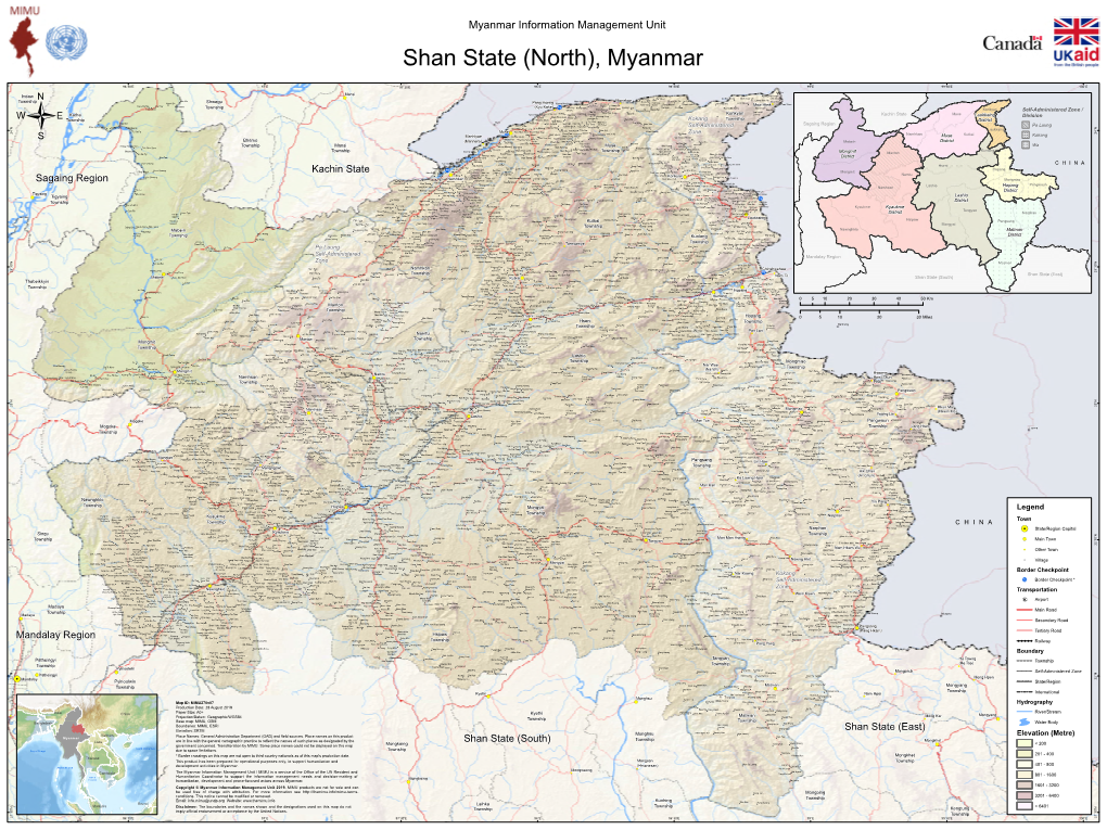 Myanmar Information Management Unit Shan State (North), Myanmar Momauk 96°30'E 97°E 97°30'E 98°E 98°30'E 99°E 99°30'E 100°E