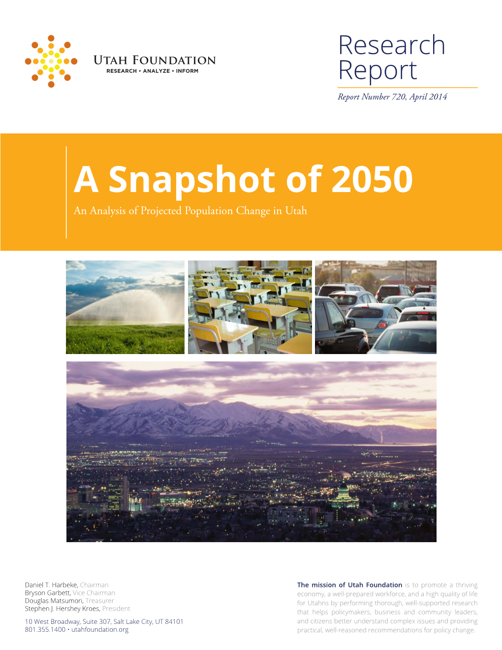 A Snapshot of 2050 an Analysis of Projected Population Change in Utah