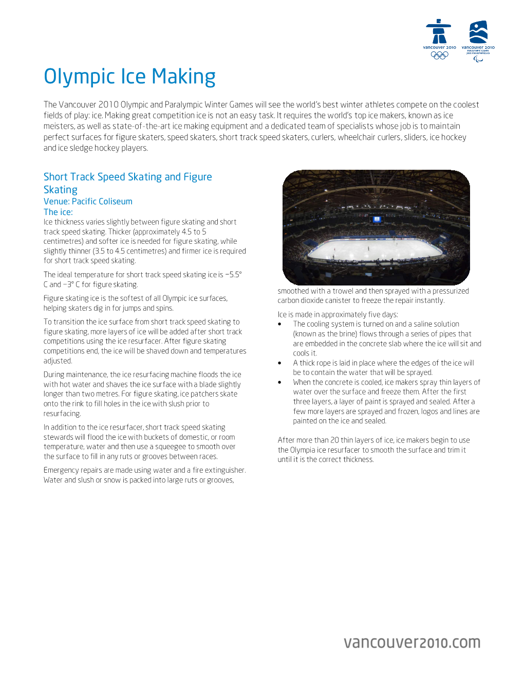 Olympic Ice Making