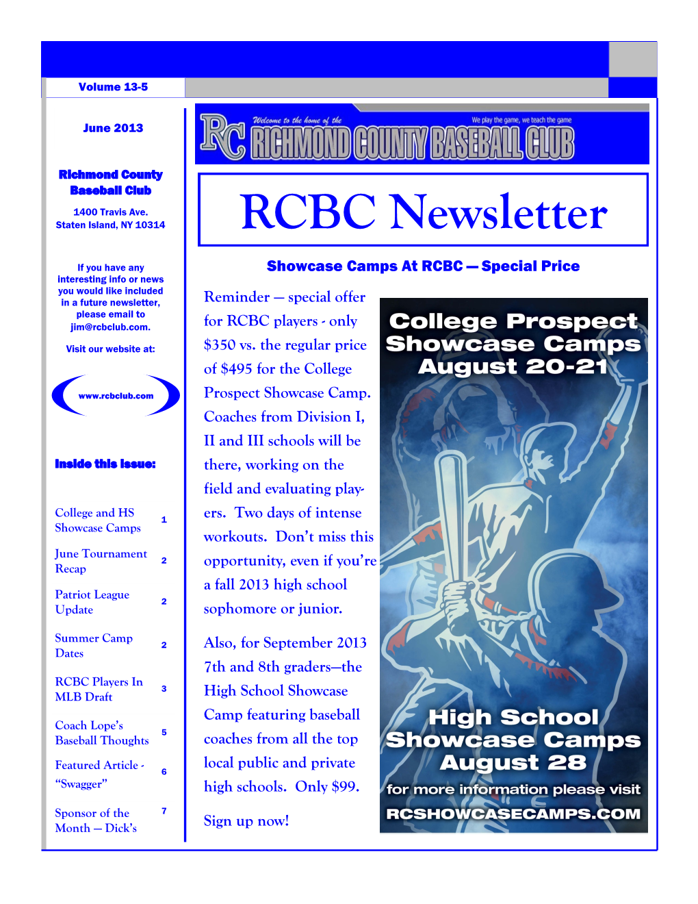 RCBC Newsletter
