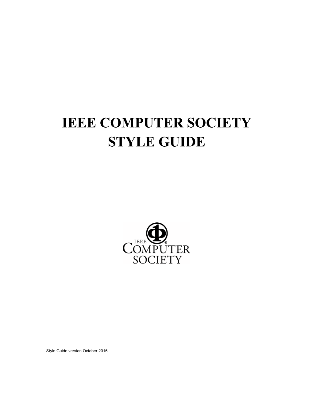 Ieee Computer Society Style Guide