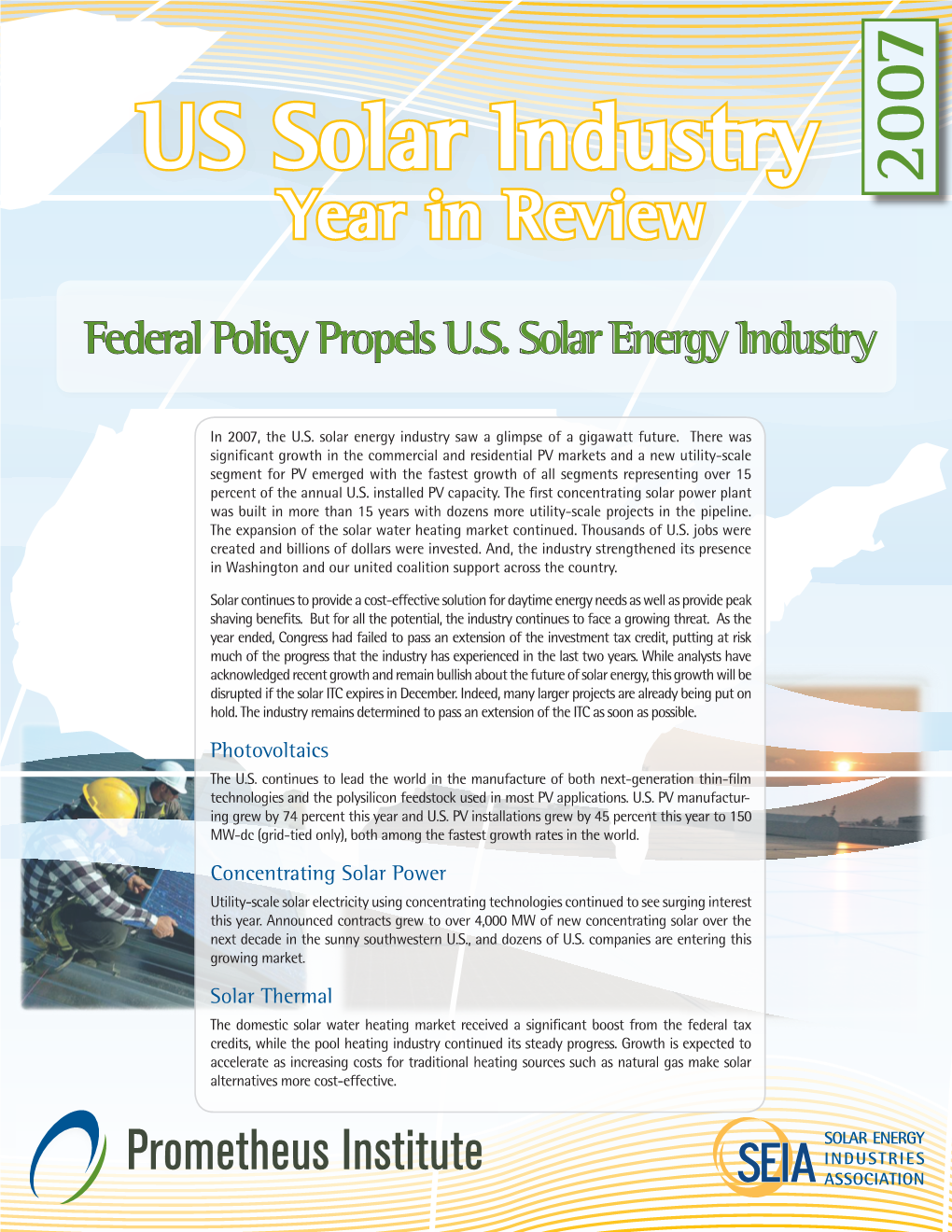 Federal Policy Propels U.S. Solar Energy Industry