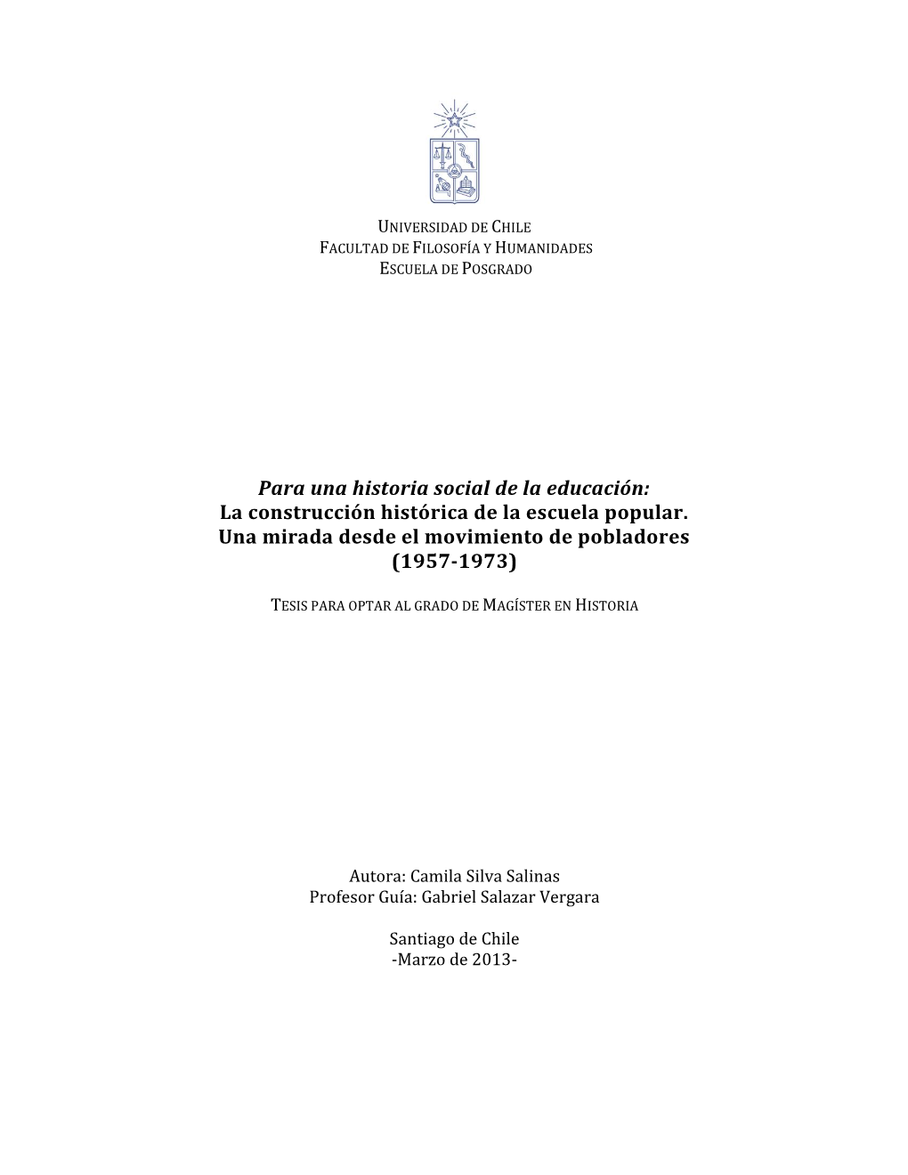 Para Una Historia Social De La Educación: La Construcción Histórica De La Escuela Popular