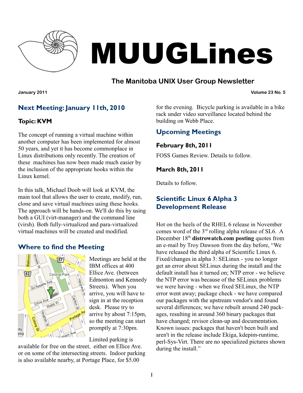Muuglines the Manitoba UNIX User Group Newsletter