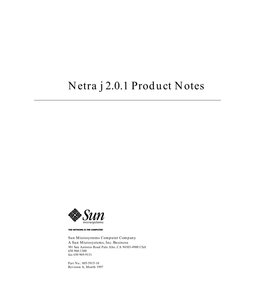 Netra J 2.0.1 Product Notes