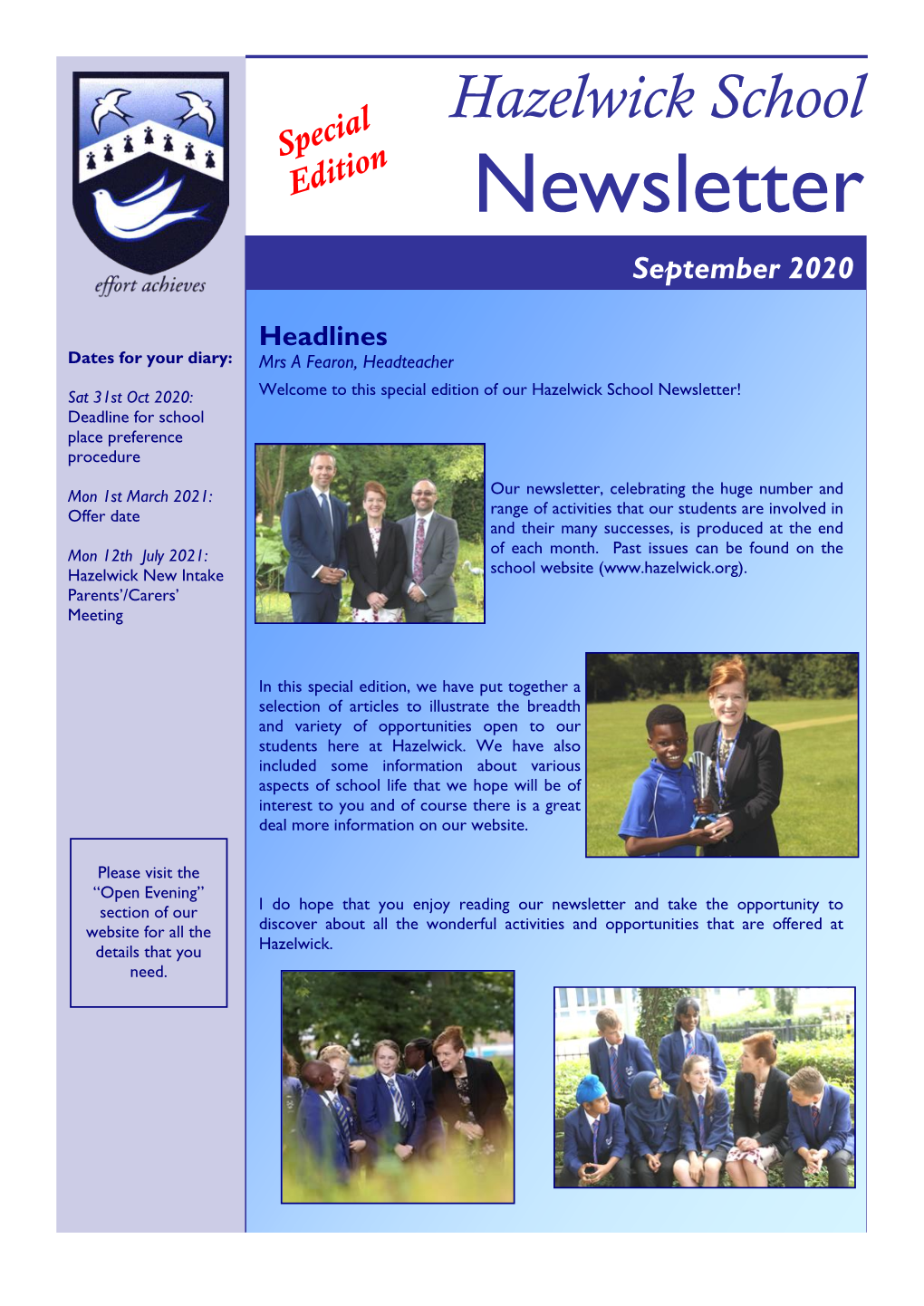 Hazelwick School Newsletter
