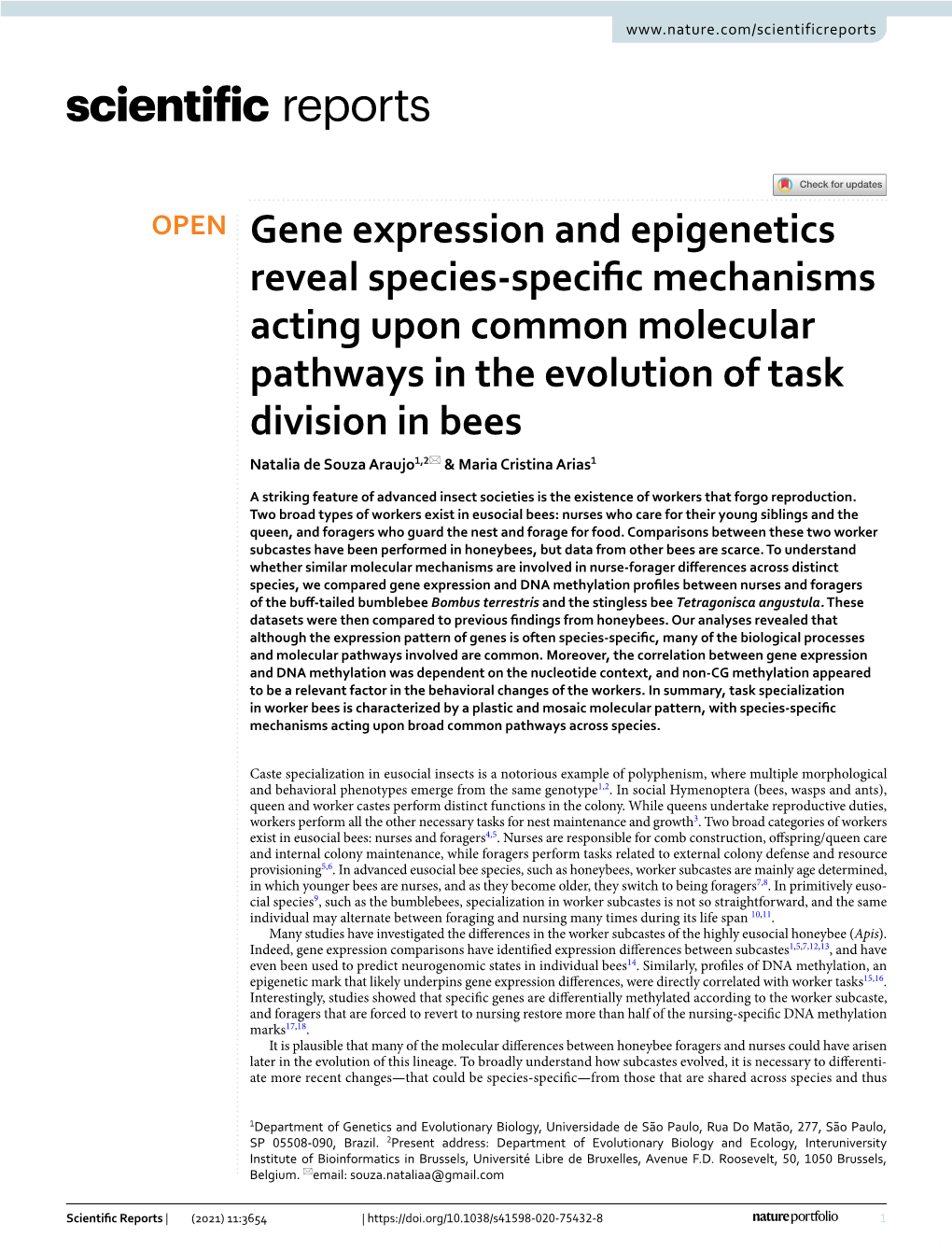 Gene Expression and Epigenetics Reveal Species-Specific