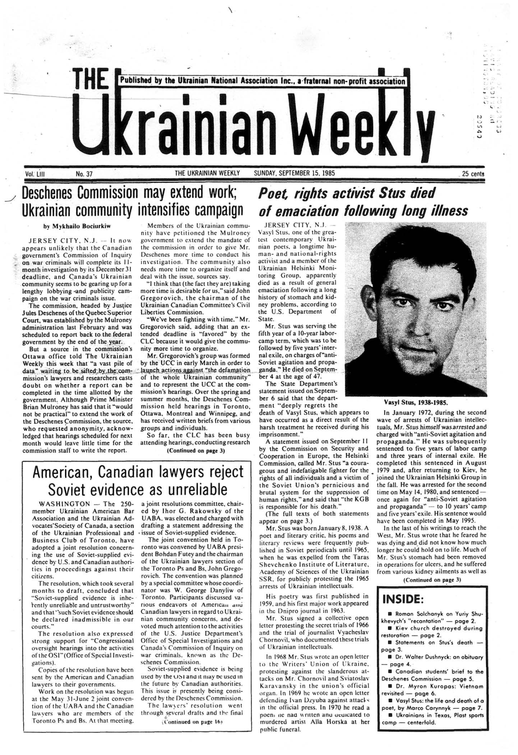 The Ukrainian Weekly 1985