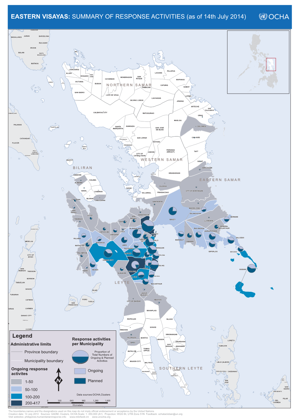 EASTERN VISAYAS: SUMMARY of RESPONSE ACTIVITIES (As of 14Th July 2014)