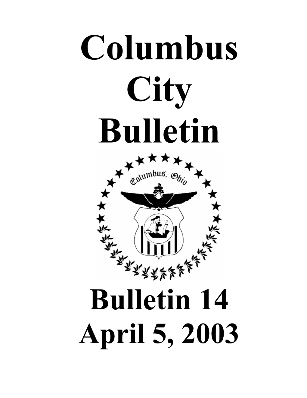 Columbus City Bulletin 4/5/03 (Pdf)