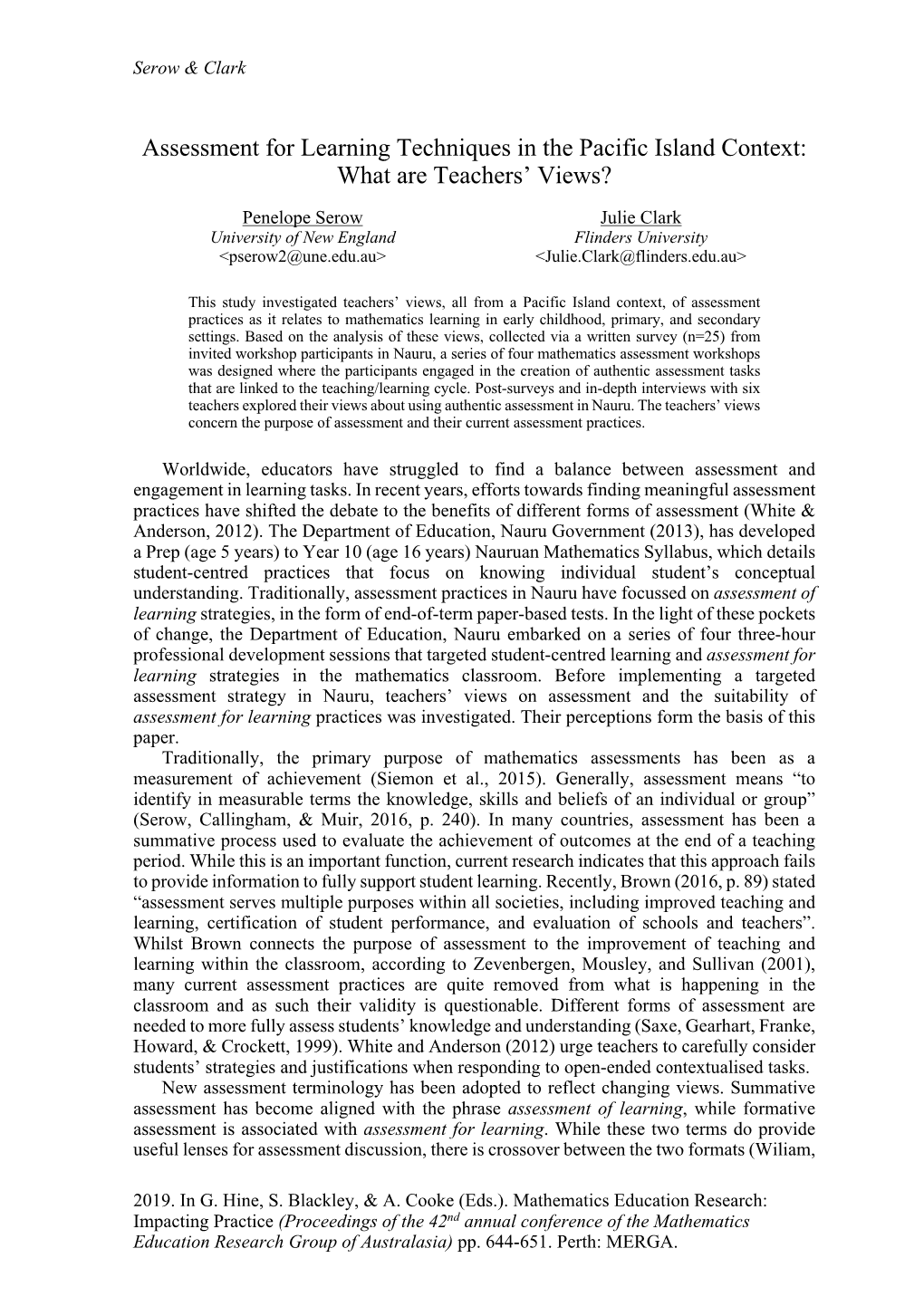 Assessment for Learning Techniques in the Pacific Island Context: What Are Teachers’ Views?