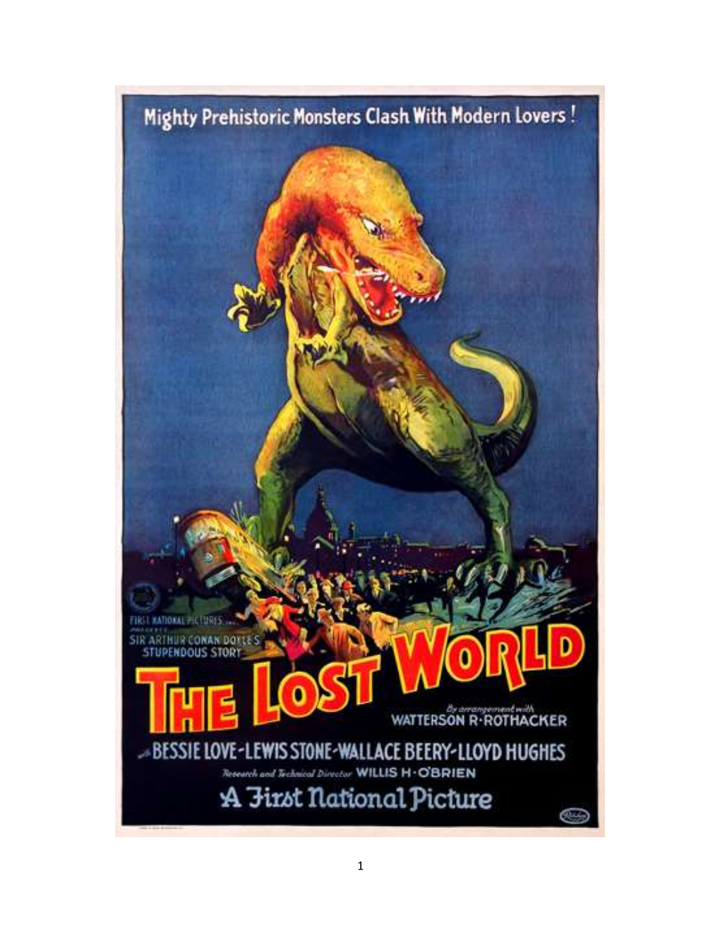 LOST WORLD 1925 Complete Script