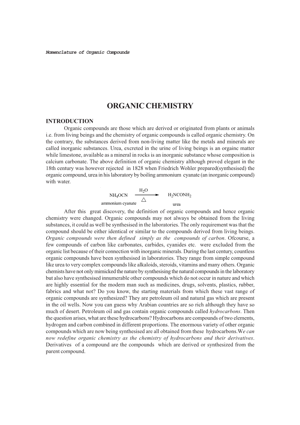 Organic Chemistry – Nomenclature