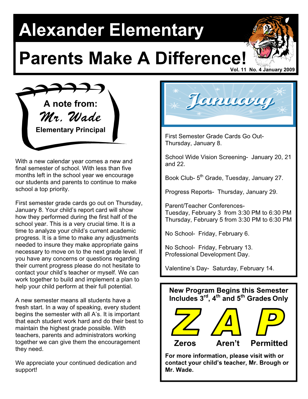 Alexander Elementary Parents Make a Difference!