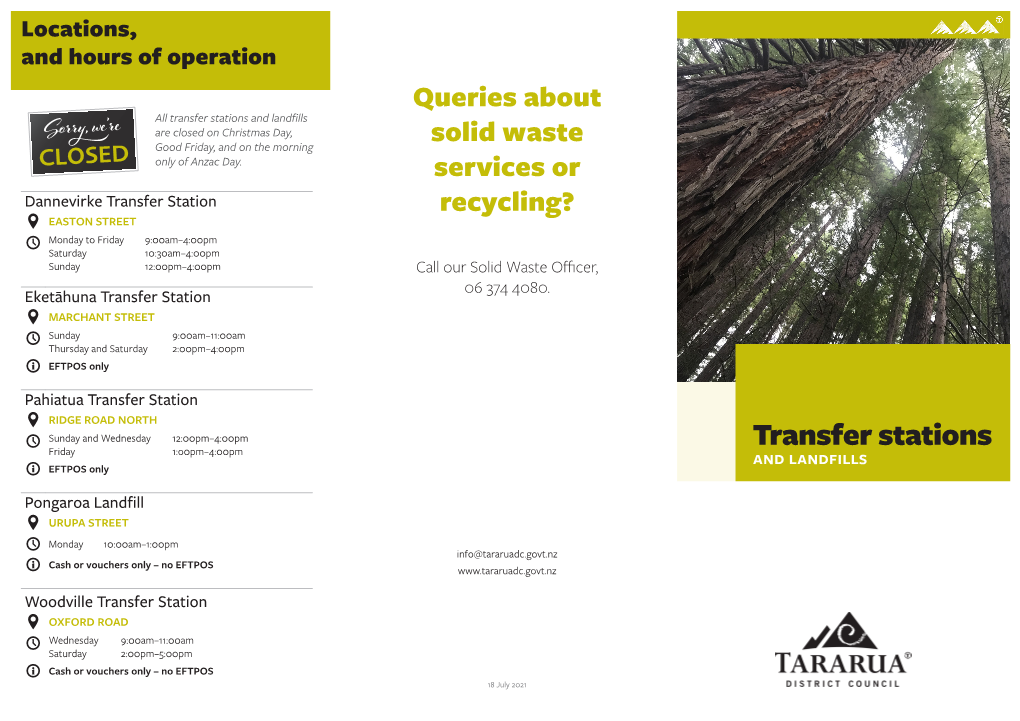 Transfer Stations & Landfills Brochure