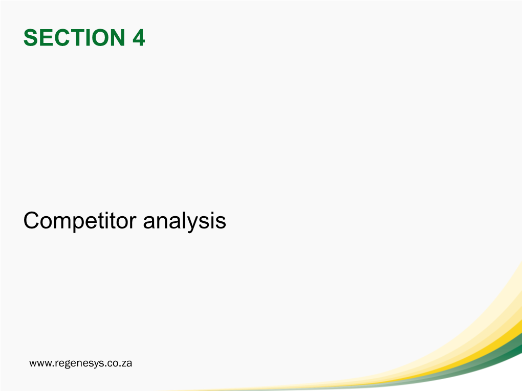 SECTION 4 Competitor Analysis