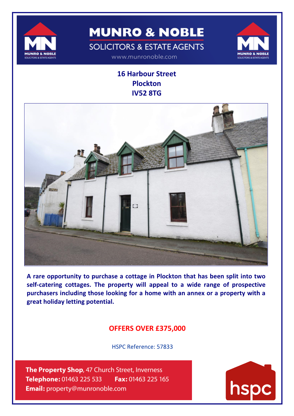 16 Harbour Street Plockton IV52 8TG OFFERS OVER £375,000