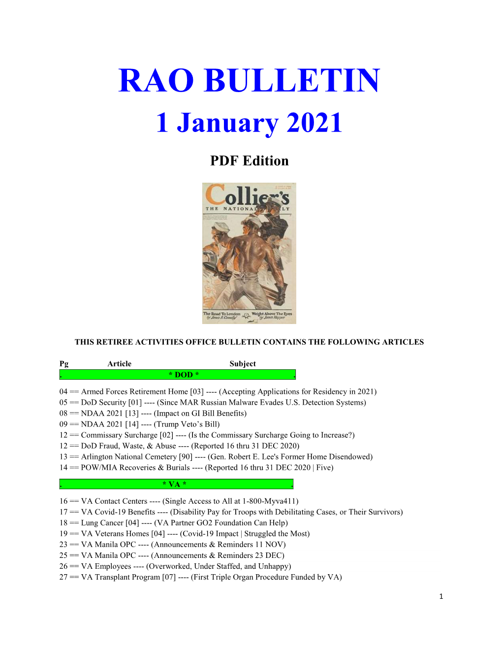 Bulletin 210101 (PDF Edition)