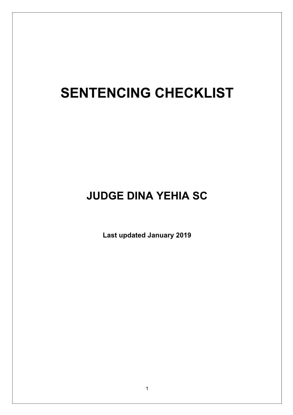 Sentencing Checklist