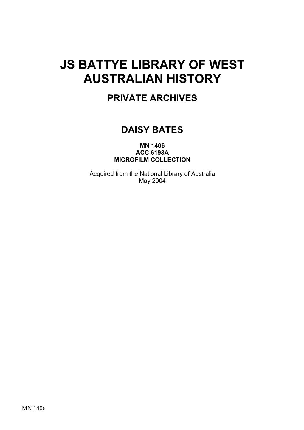 Js Battye Library of West Australian History