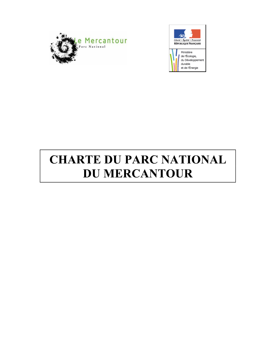 Charte Du Parc National Du Mercantour