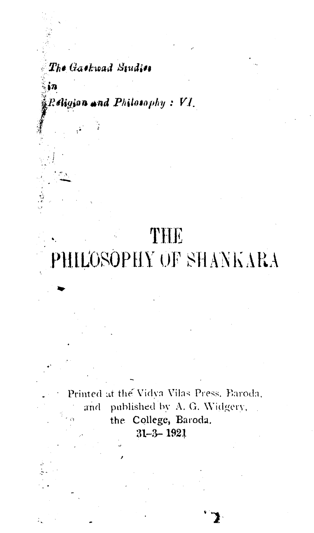 Philosophy of Shankara