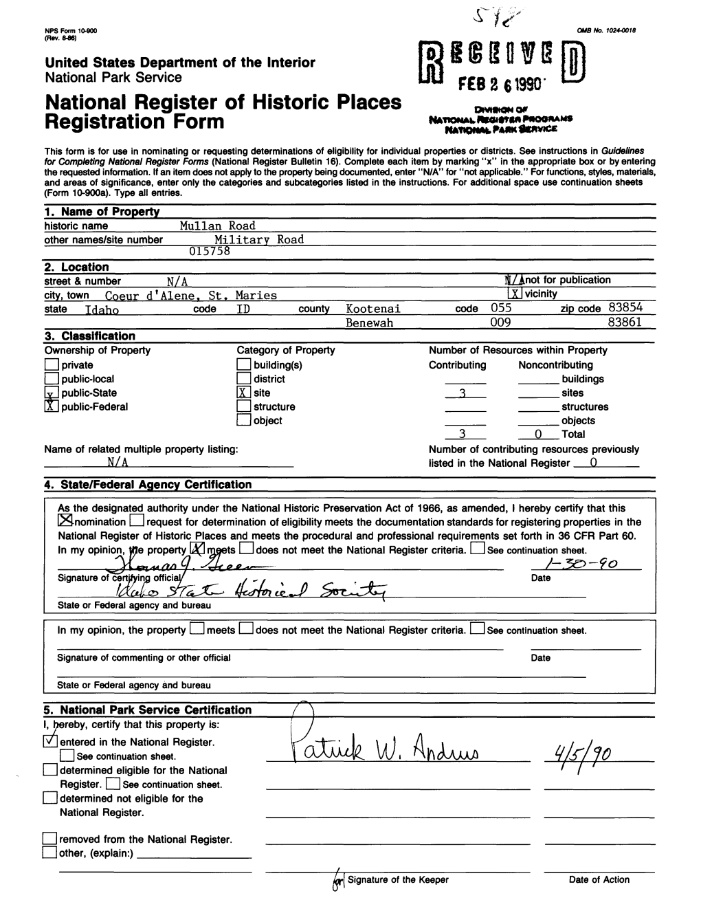 National Register of Historic Places Continuation Sheet