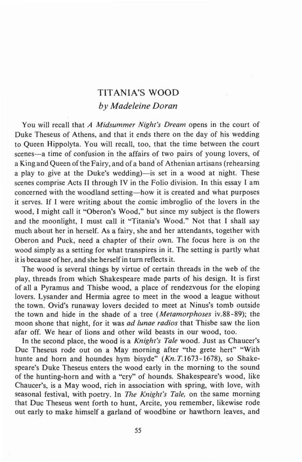 TITANIA's WOOD by Madeleine Doran