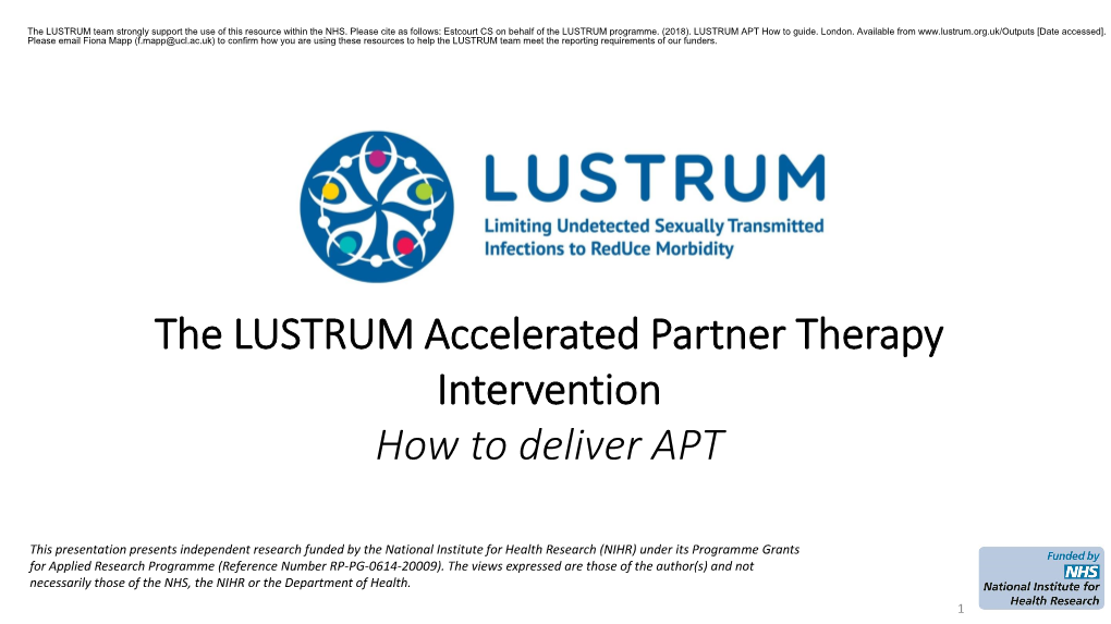 LUSTRUM APT How to Guide