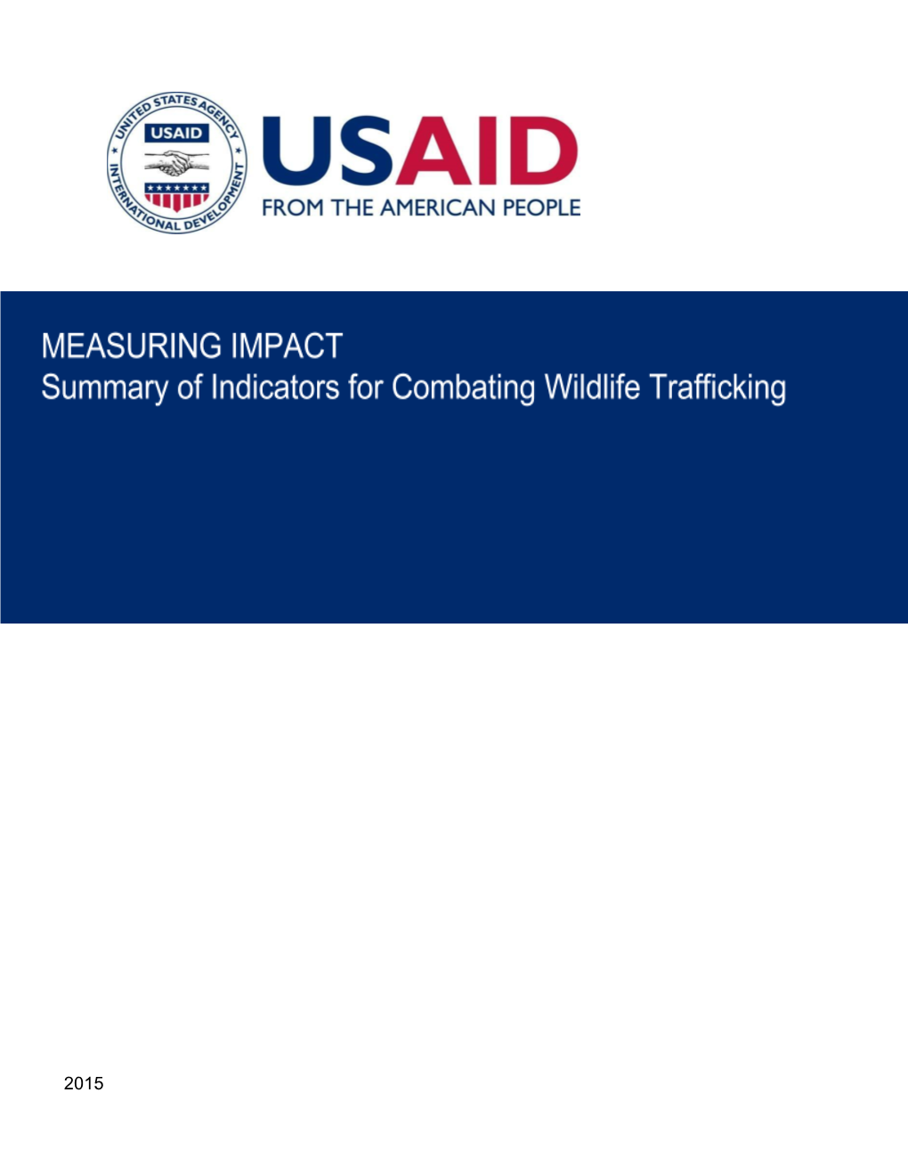 Measuring Impact: Summary of Indicators for Combating Wildlife