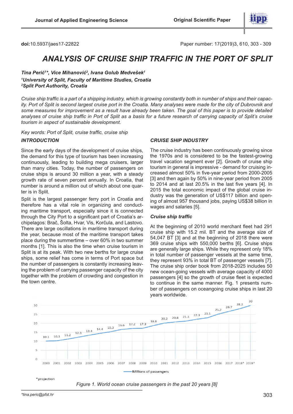 Analysis of Cruise Ship Traffic in the Port of Split