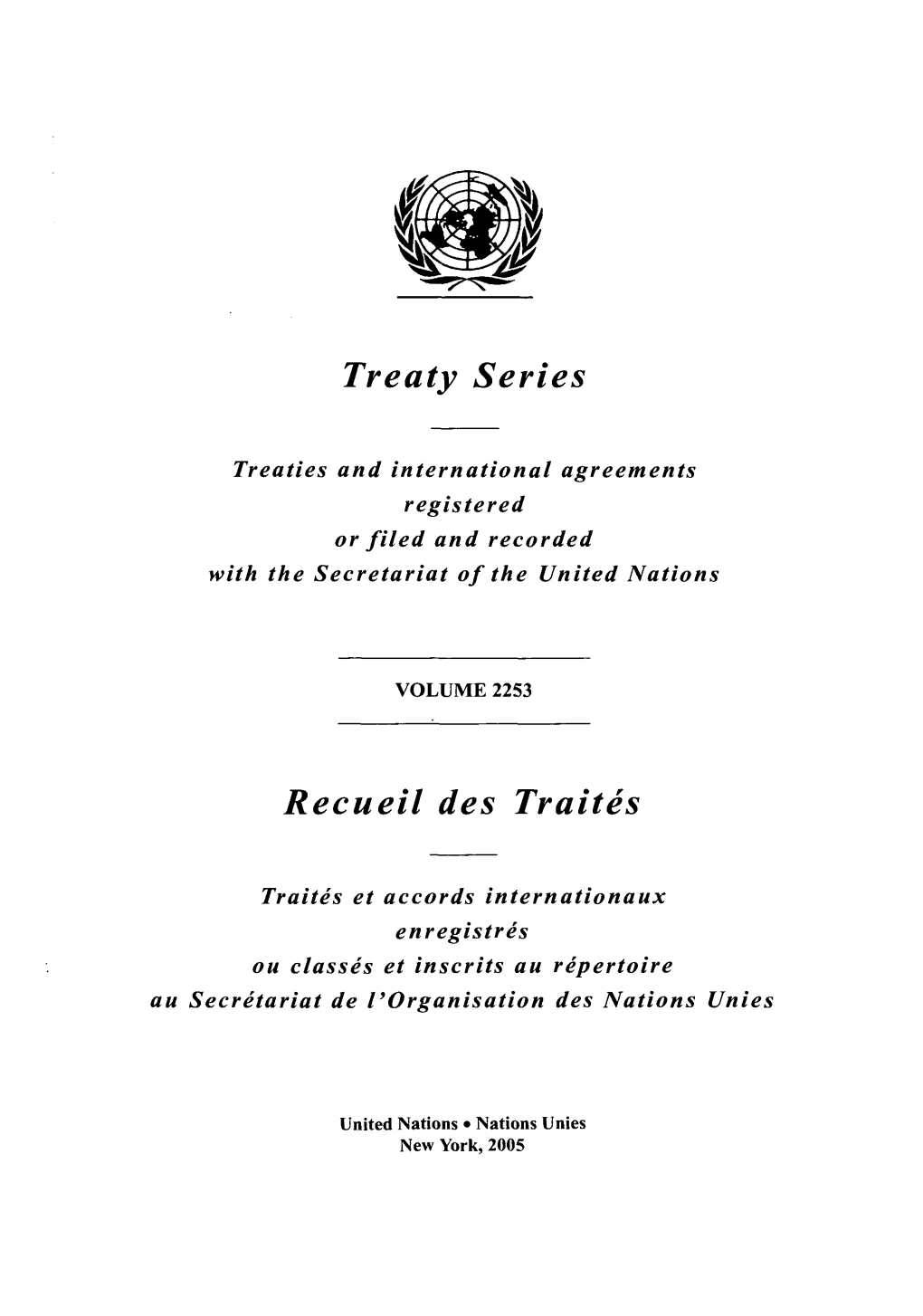 Treaty Series Recueil Des Traites