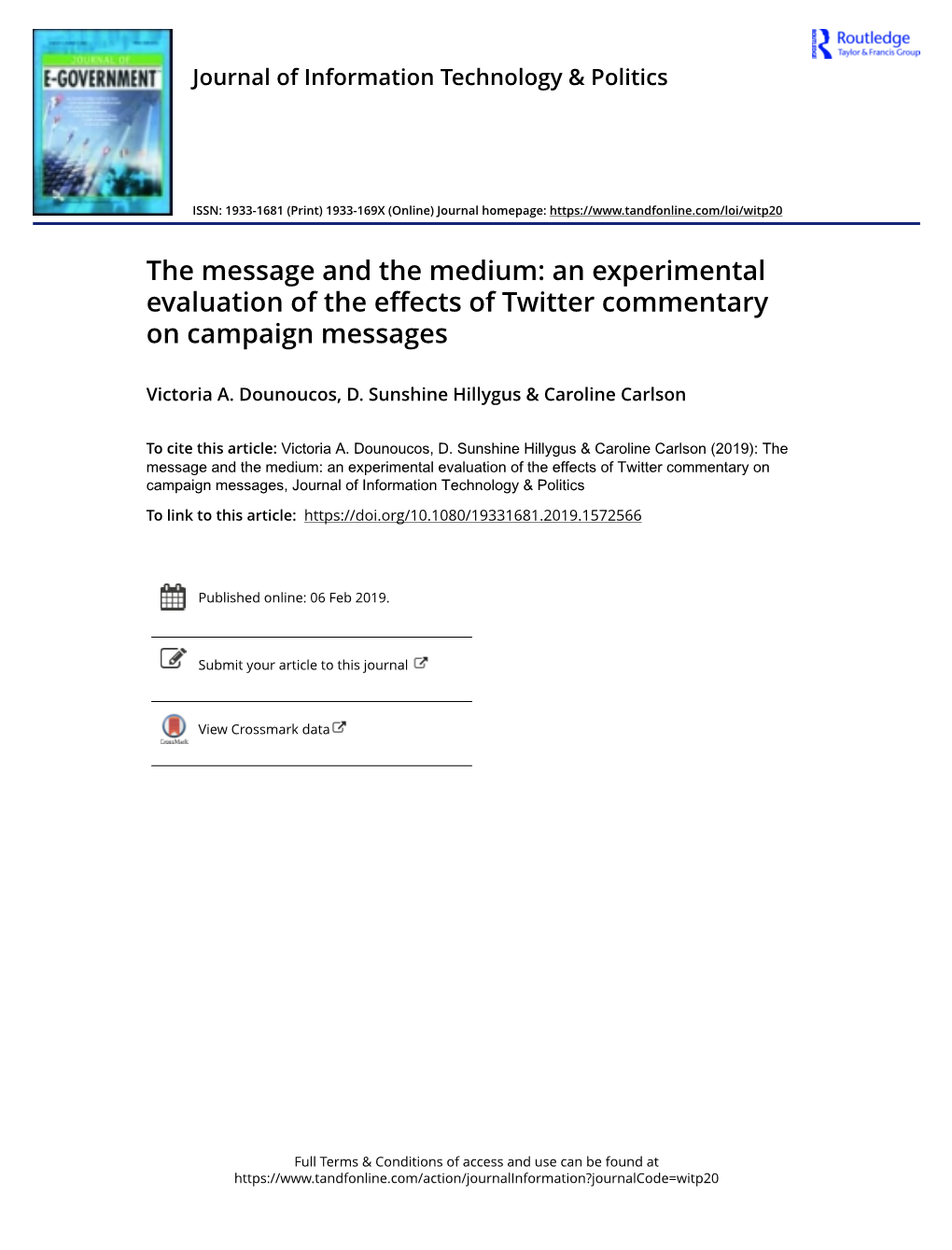 An Experimental Evaluation of the Effects of Twitter Commentary on Campaign Messages