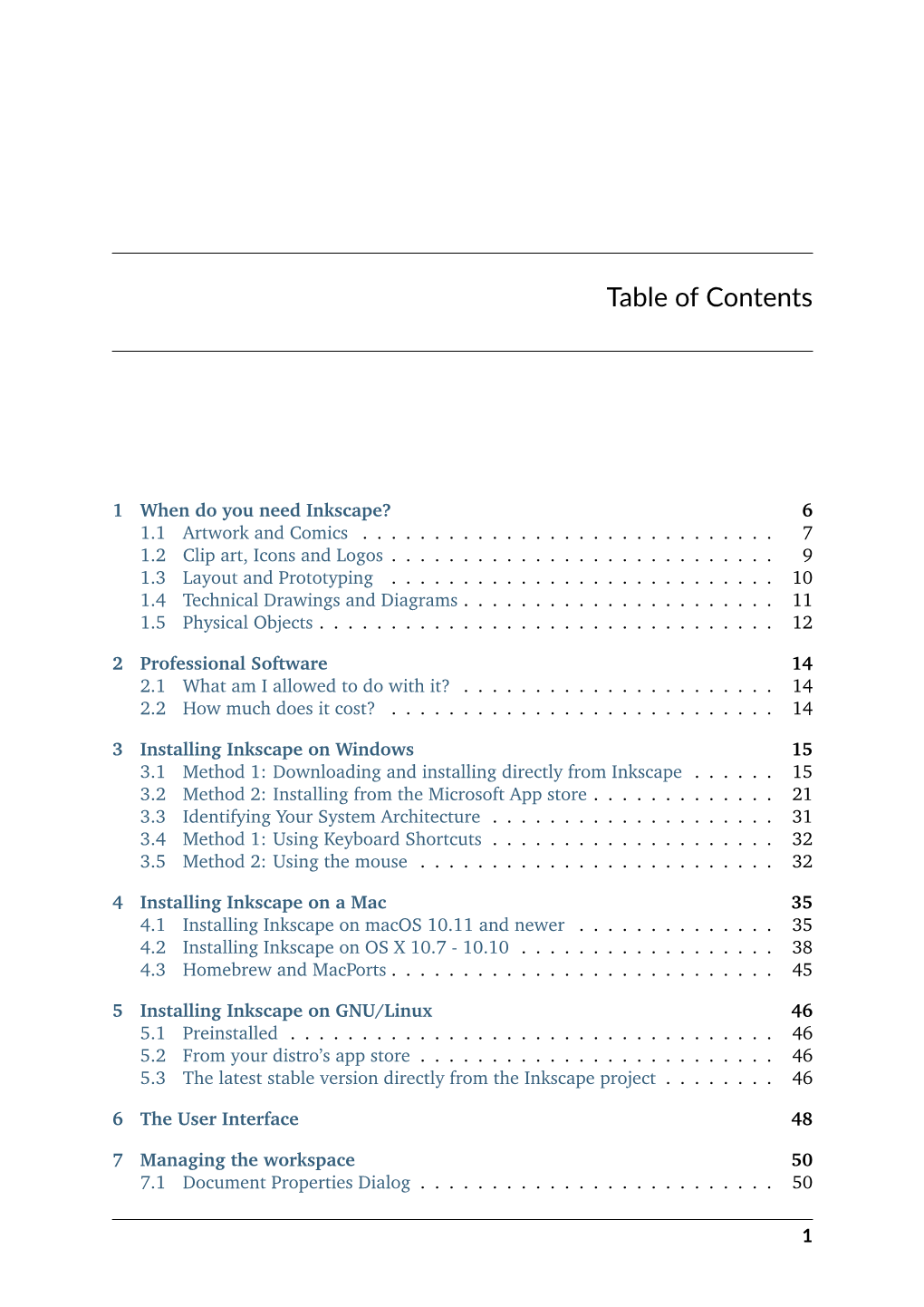 Table of Contents