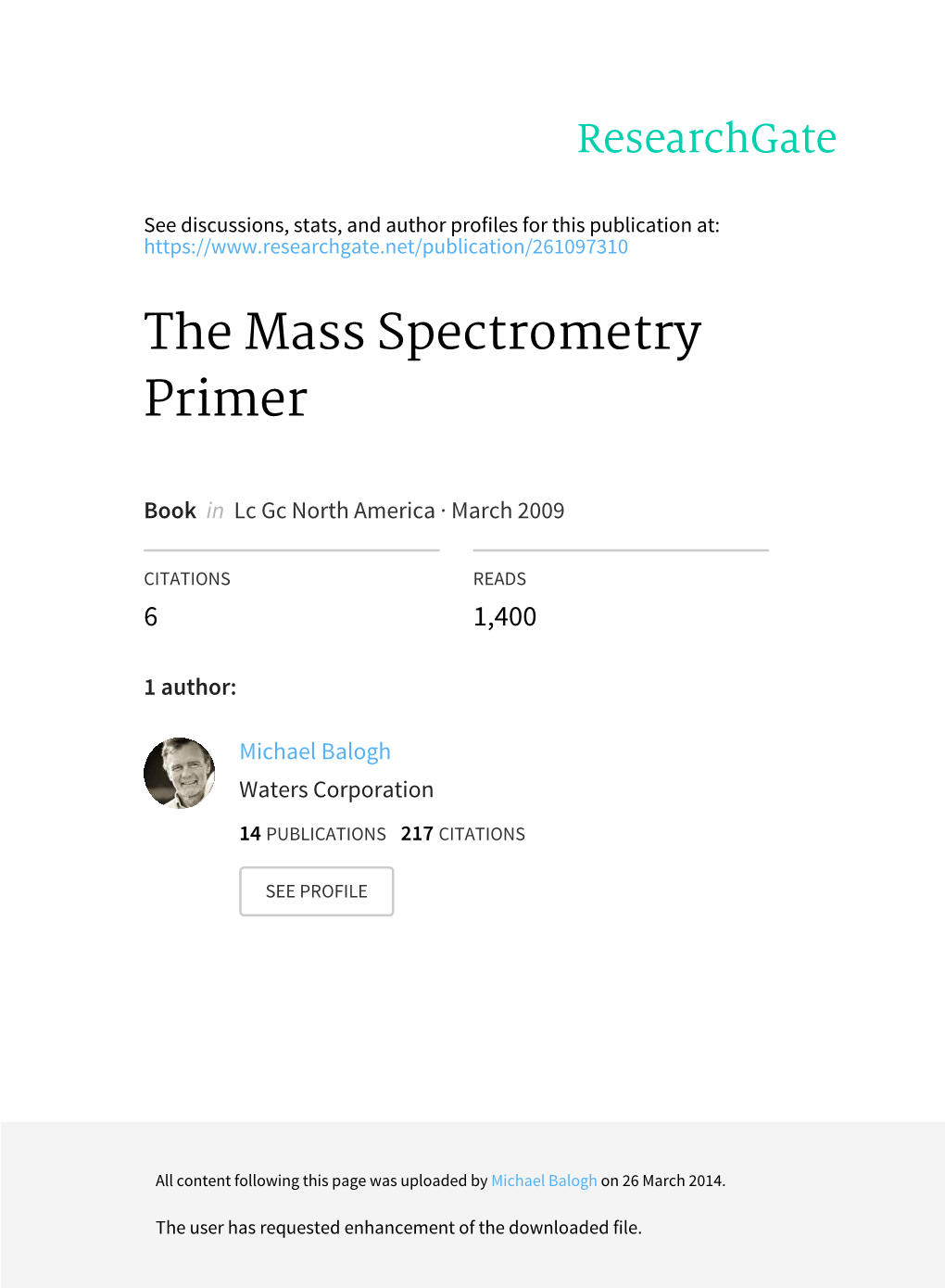 The Mass Spectrometry Primer