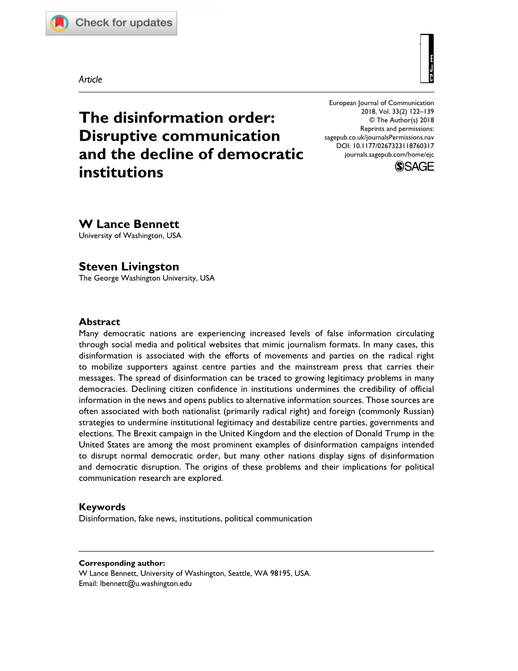 The Disinformation Order