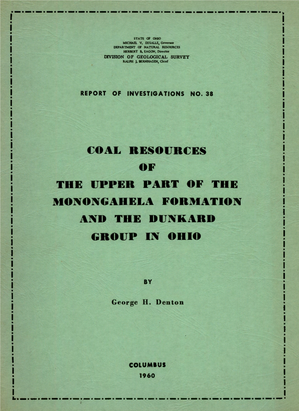 Coal Resources of the Upper Part of the Monongahela Formation and the Dunkard Group in Ohio