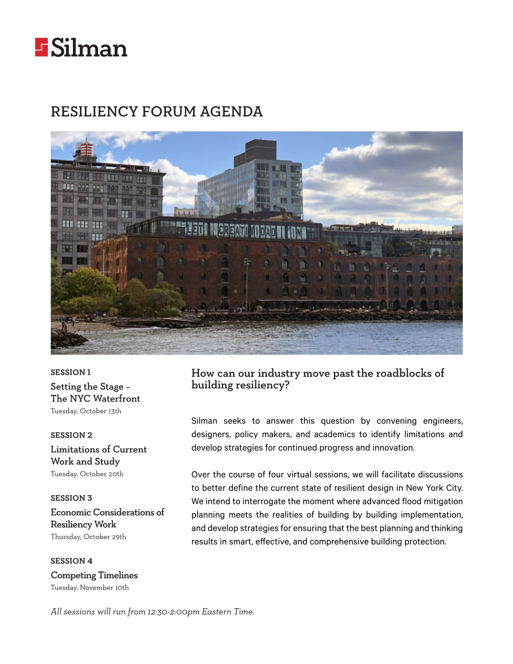 Resiliency Forum Agenda