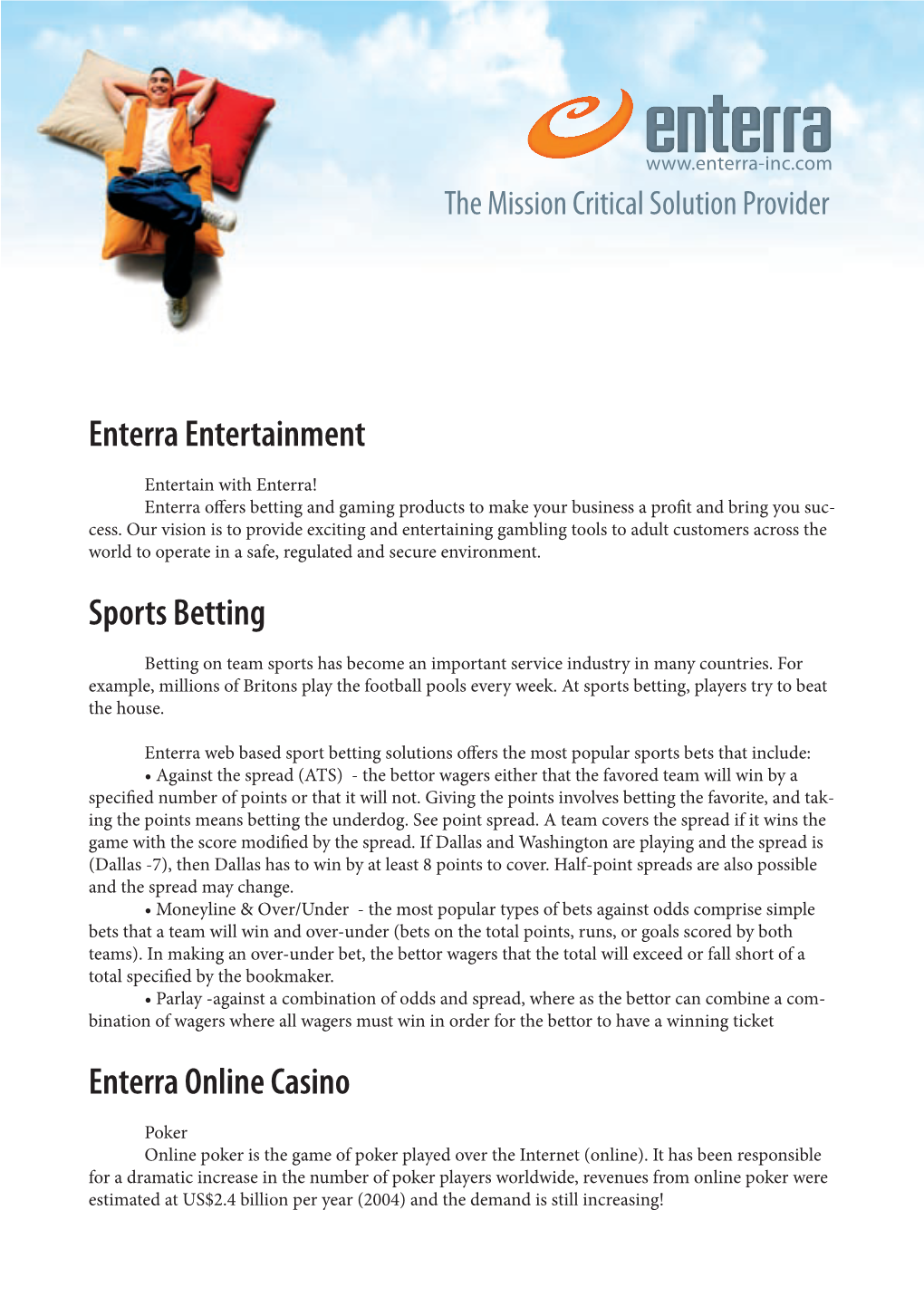 Enterra Entertainment Sports Betting Enterra Online Casino