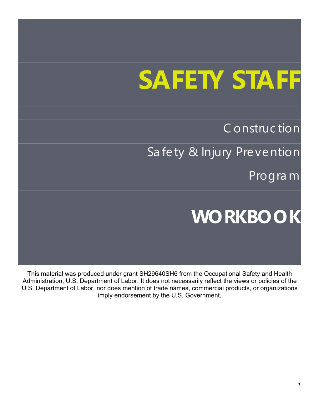 Safety Staff Workbook
