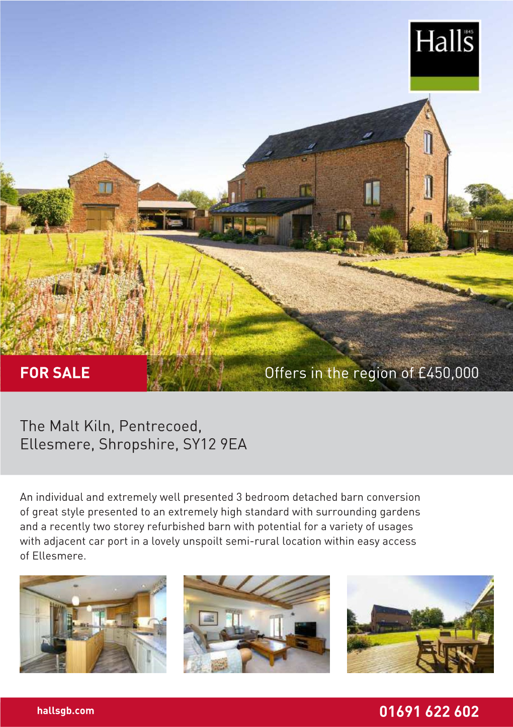 The Malt Kiln, Pentrecoed, Ellesmere, Shropshire, SY12 9EA