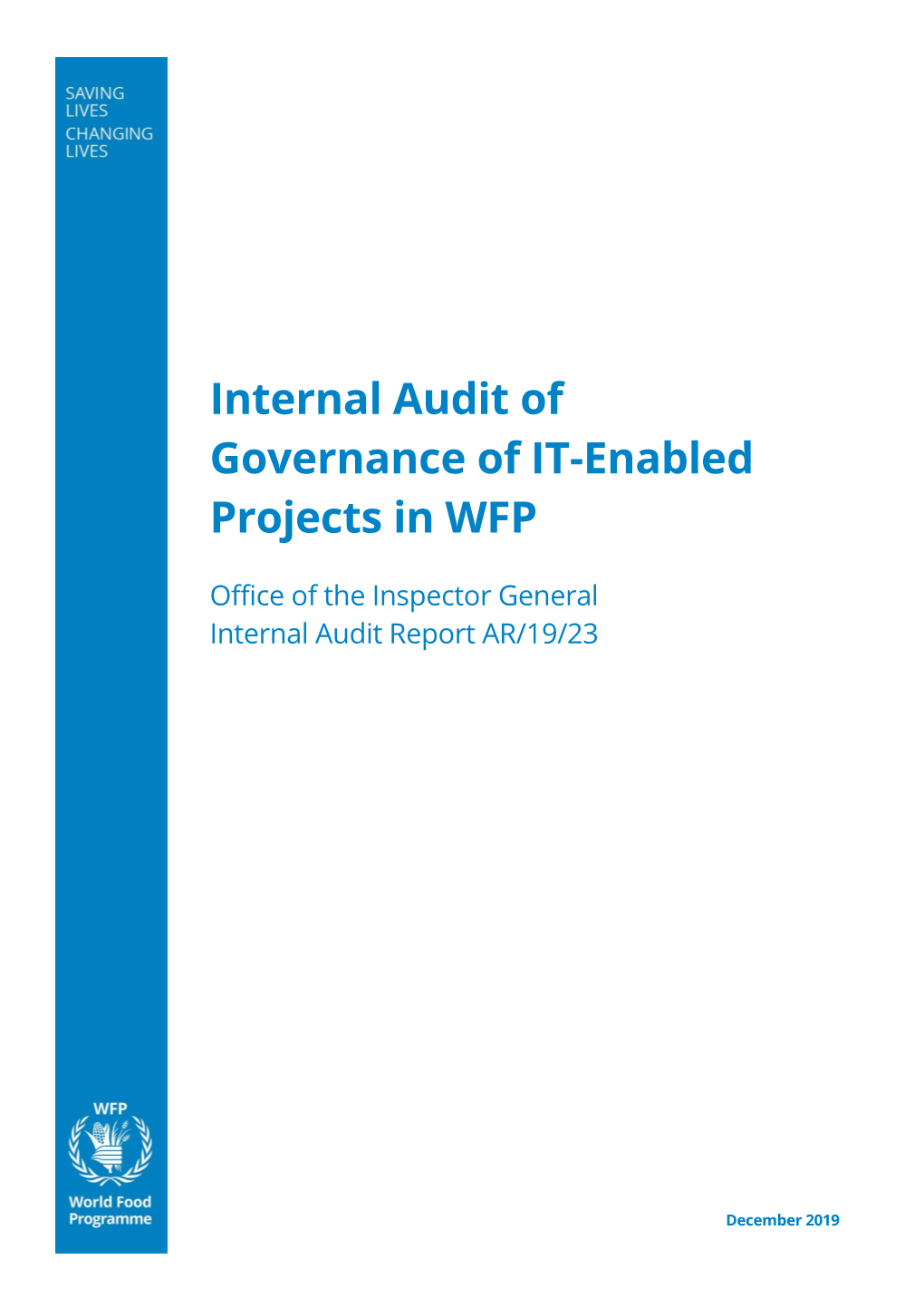 Internal Audit of Governance of IT-Enabled Projects In